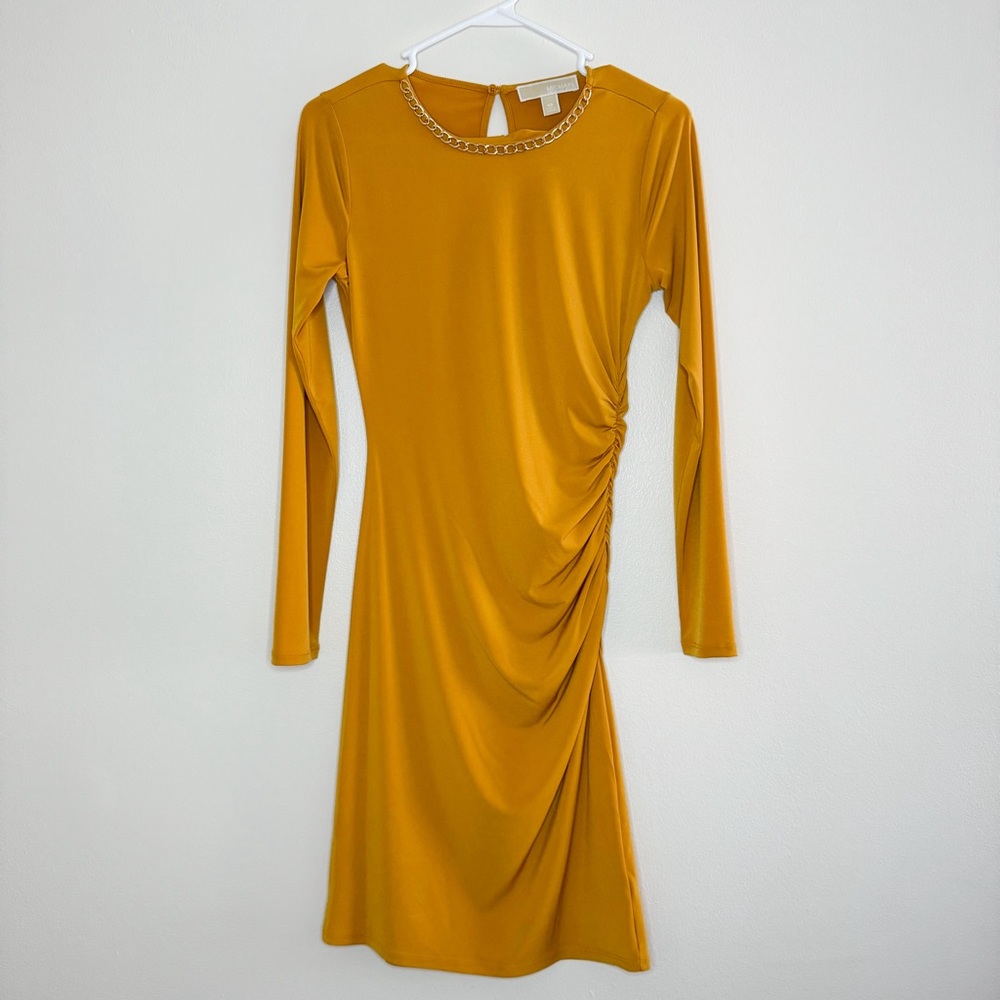 Michael Kors Collar Chain detail long sleeve Dress